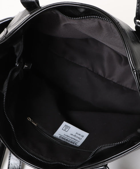 anyonemore(エニワンモア)/2WAY 大容量 スタッズベルト ショルダーバッグ トートバッグ/Riva Glossy Stud 2way Bowsew Cross Shoulder Bag | AT1254040 | ブラック