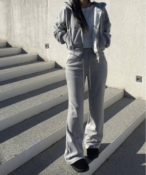 anyonemore(エニワンモア)/バックポケット スリム ブーツカット スウェットパンツ トレーニングパンツ/Living Back Pocket Slim Bootcut Training Pants | AT2254041 | グレー