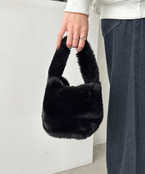 フェイクファーバケットバッグ | CL6254013 | ブラック