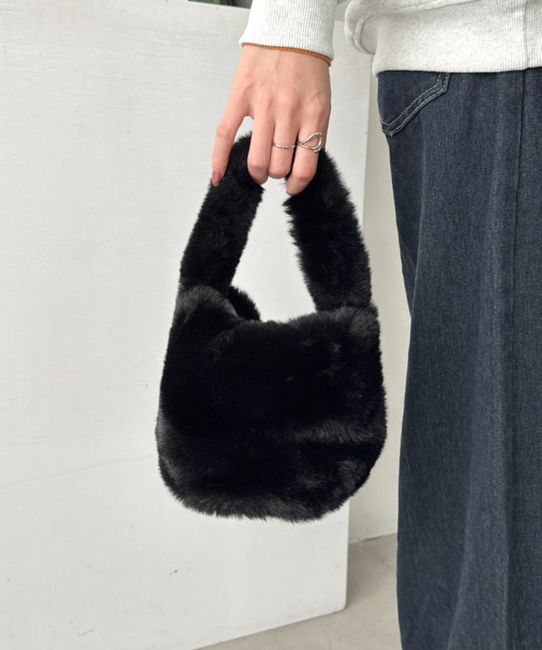 フェイクファーバケットバッグ | CL6254013 | ブラック