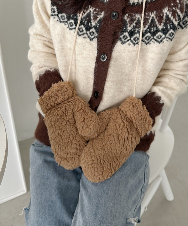 もこもこボアミトン手袋 | CL6254015 | ブラウン