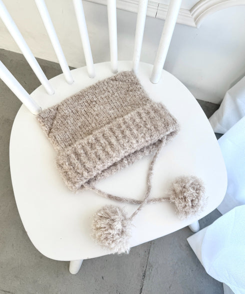 ねこみみポンポンニットビーニー | LO5254039 | ライトベージュ