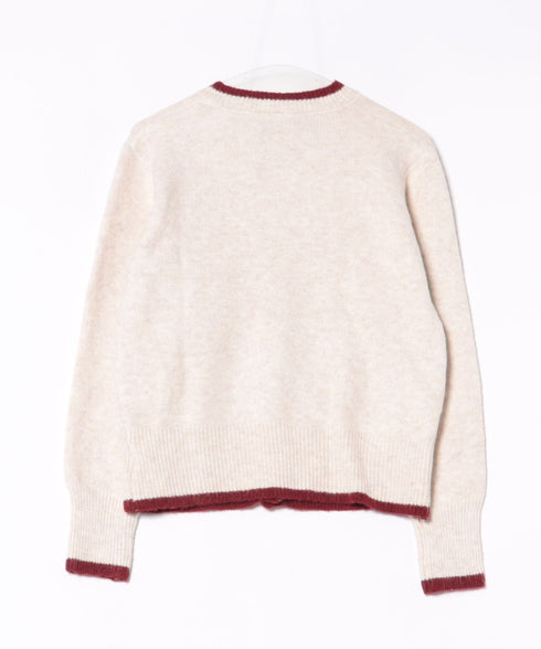 ハートボタンバイカラーカーディガン | LO2256080 | アイボリー