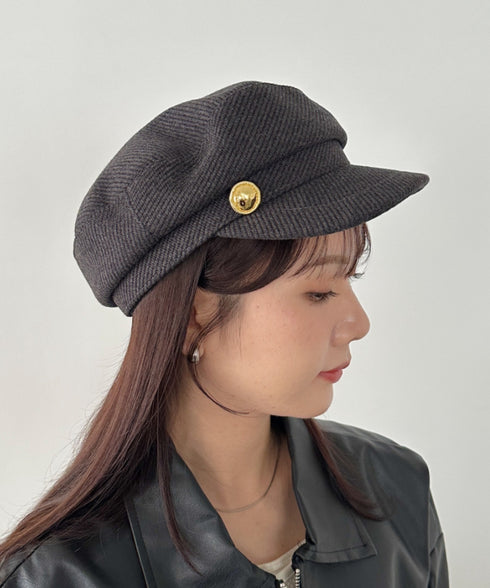 ゴールドボタンウールライクキャスケット | CL5256070 | グレー