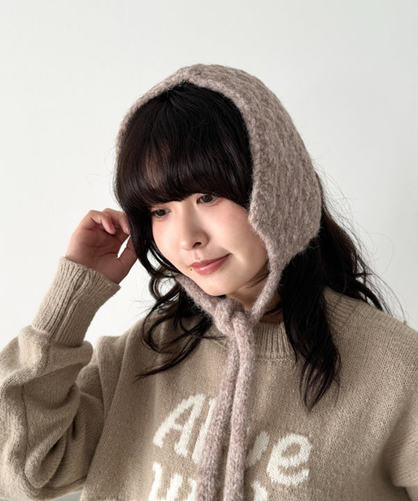 ニット紐付きイヤーマフ/耳当て | CL6254017 | モカ