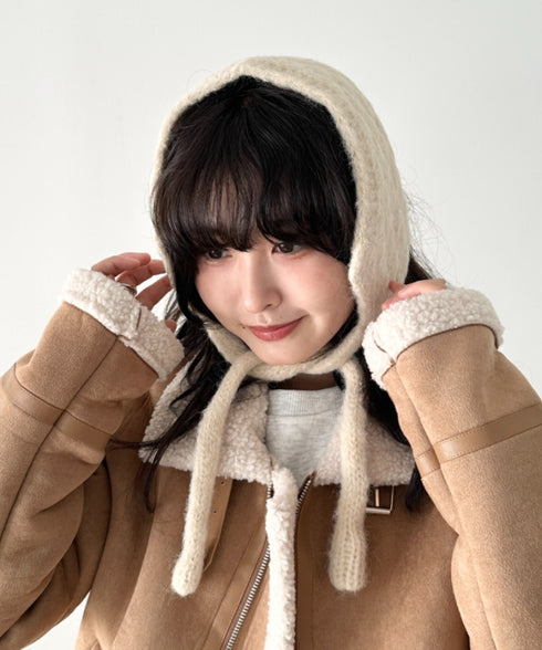 ニット紐付きイヤーマフ/耳当て | CL6254017 | アイボリー