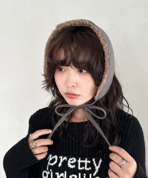 ボアスエード紐付きイヤーマフ/耳当て | CL6254018 | グレー