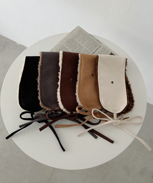 ボアスエード紐付きイヤーマフ/耳当て | CL6254018 | キャメル