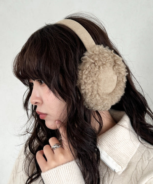 折りたたみボアムートンイヤーマフ | CL6254019 | ベージュ