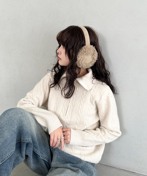 折りたたみボアムートンイヤーマフ | CL6254019 | ベージュ