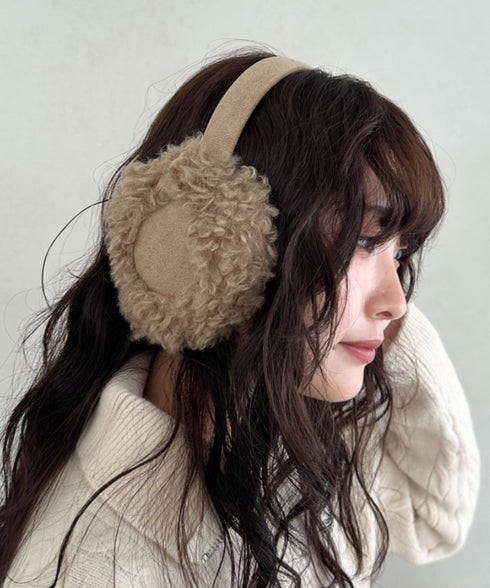 折りたたみボアムートンイヤーマフ | CL6254019 | ベージュ