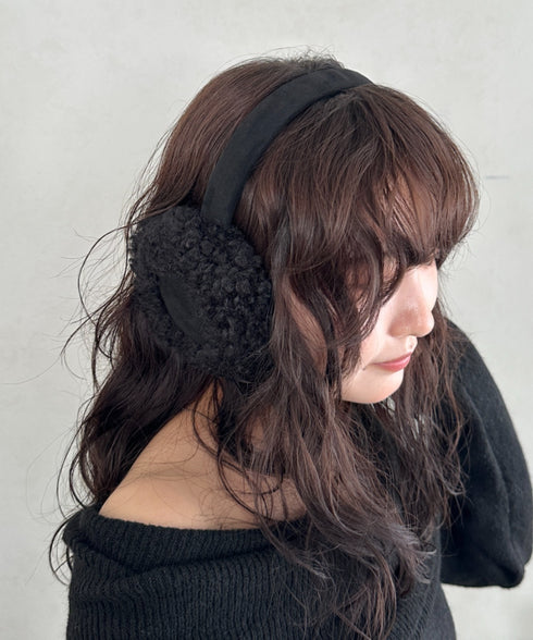 折りたたみボアムートンイヤーマフ | CL6254019 | ブラック