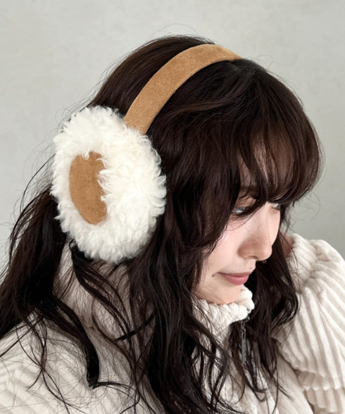 折りたたみボアムートンイヤーマフ | CL6254019 | キャメル