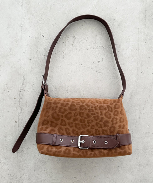 レオパードスクエアベルトショルダーバッグ | BA1256054 | キャメル