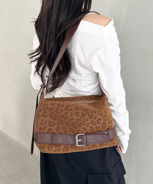 レオパードスクエアベルトショルダーバッグ | BA1256054 | キャメル