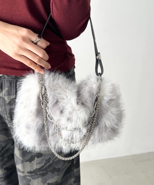 レオパードフェイクファーショルダーバッグ | BA1256055 | ブラック