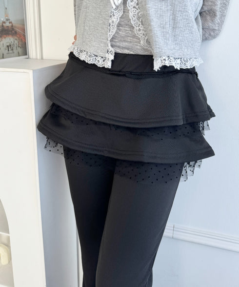 チュールドッキングフリルフレアパンツ | SL2256125 | ブラック