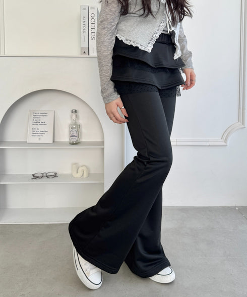 チュールドッキングフリルフレアパンツ | SL2256125 | ブラック