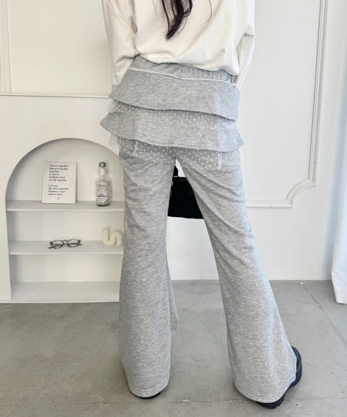 チュールドッキングフリルフレアパンツ | SL2256125 | グレー