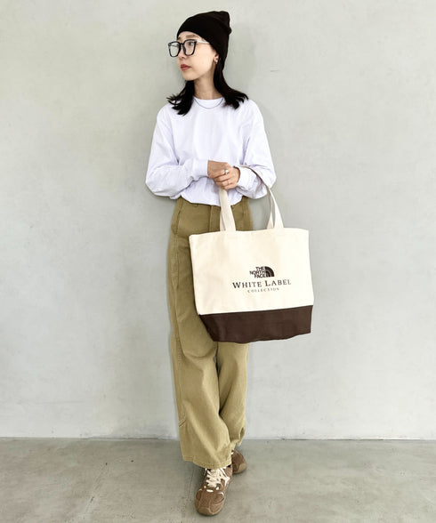 THE NORTH FACE(ザ・ノースフェイス)/A4対応 大容量 キャンバス トートバッグ/BLOCK CANVAS BAG | IM1254055 | クリーム