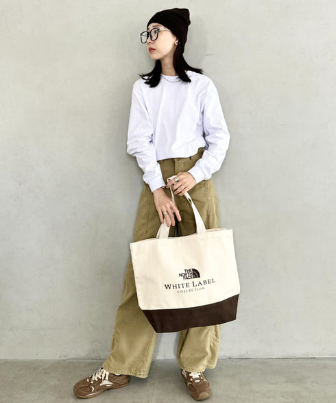 THE NORTH FACE(ザ・ノースフェイス)/A4対応 大容量 キャンバス トートバッグ/BLOCK CANVAS BAG | IM1254055 | クリーム