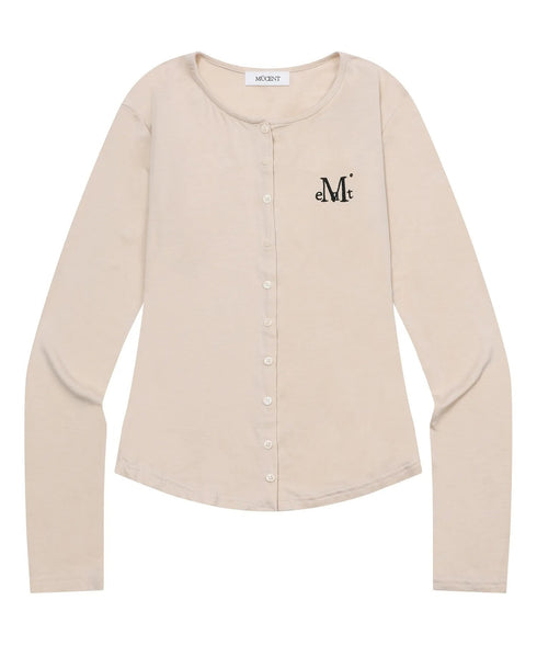MUCENT(ムセント)/スリム フィット ラウンドネック カーディガン/ANZ SLIM FIT R-NECK CARDIGAN | AT2254056 | ベージュ