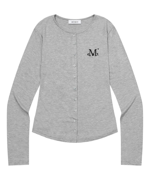 MUCENT(ムセント)/スリム フィット ラウンドネック カーディガン/ANZ SLIM FIT R-NECK CARDIGAN | AT2254056 | グレー