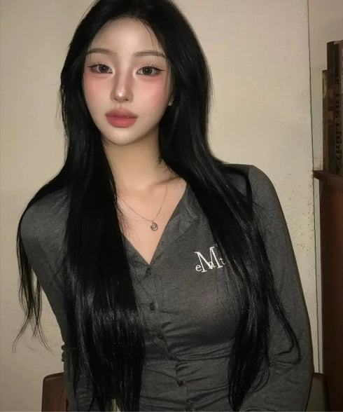 MUCENT(ムセント)/スリム フィット ラウンドネック カーディガン/ANZ SLIM FIT R-NECK CARDIGAN | AT2254056 | チャコールグレー