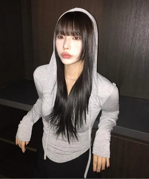 MUCENT(ムセント)/スナップボタン スリム フィット フード Tシャツ/RUEN SIGNATURE SLIM HOOD T | AT2254057 | グレー