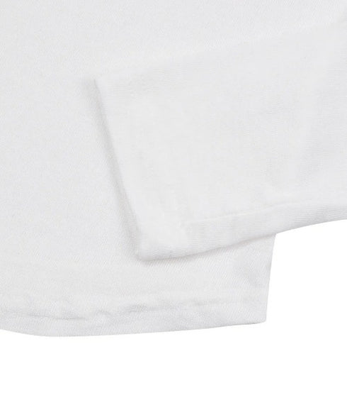 MUCENT(ムセント)/Uネック 裾ラウンド スナップボタン カットソー/HARING SIGNATURE LOGO SNAP BUTTON U NECK T | AT2254058 | ホワイト