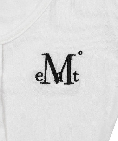 MUCENT(ムセント)/Uネック 裾ラウンド スナップボタン カットソー/HARING SIGNATURE LOGO SNAP BUTTON U NECK T | AT2254058 | ホワイト