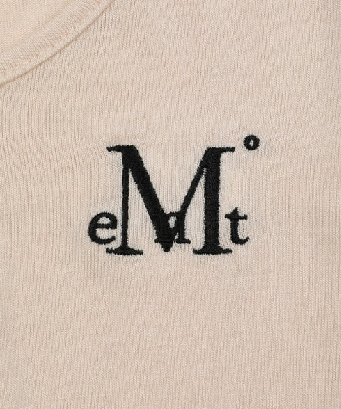 MUCENT(ムセント)/Uネック 裾ラウンド スナップボタン カットソー/HARING SIGNATURE LOGO SNAP BUTTON U NECK T | AT2254058 | ベージュ