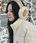 MUCENT(ムセント)/刺しゅう入り 折り畳み式 ムートン ファー イヤーマフ/BEAR FUR EARMUFF | AT6254059 | キャメル