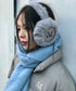 MUCENT(ムセント)/刺しゅう入り 折り畳み式 ムートン ファー イヤーマフ/BEAR FUR EARMUFF | AT6254059 | グレー