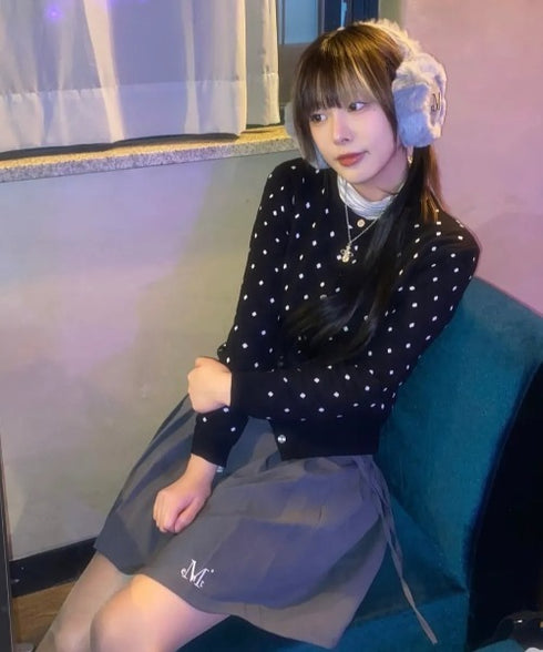 MUCENT(ムセント)/刺しゅう入り 折り畳み式 ムートン ファー イヤーマフ/BEAR FUR EARMUFF | AT6254059 | グレー