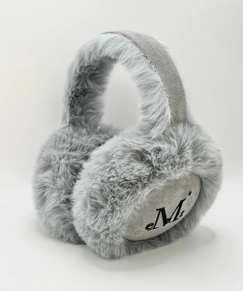 MUCENT(ムセント)/刺しゅう入り 折り畳み式 ムートン ファー イヤーマフ/BEAR FUR EARMUFF | AT6254059 | グレー