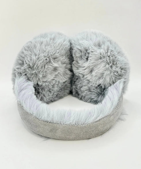 MUCENT(ムセント)/刺しゅう入り 折り畳み式 ムートン ファー イヤーマフ/BEAR FUR EARMUFF | AT6254059 | グレー