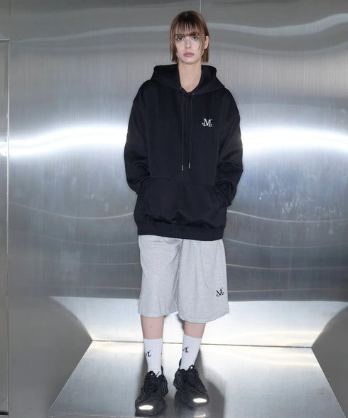 MUCENT(ムセント)/ロゴ刺繍 ベーシック フーディ パーカー/SIGNATURE BASIC LOGO HOOD T | AT2254044 | ブラック