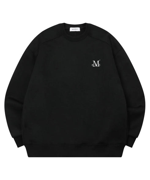 MUCENT(ムセント)/ロゴ刺繍 ベーシック プルオーバー スウェット/SIGNATURE BASIC LOGO MTM | AT2254046 | ブラック