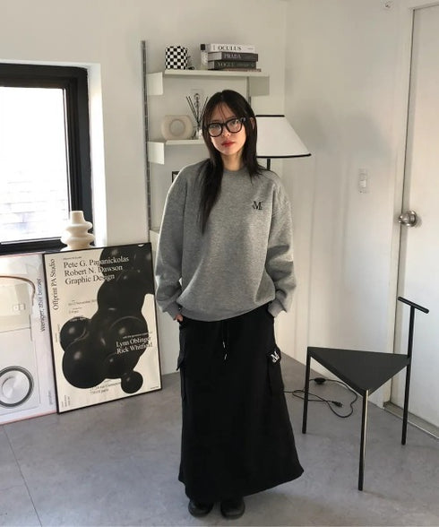 MUCENT(ムセント)/ロゴ刺繍 ベーシック プルオーバー スウェット/SIGNATURE BASIC LOGO MTM | AT2254046 | グレー