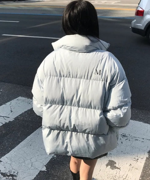 MUCENT(ムセント)/中綿 ジップアップ スタンドカラー ハイネック ダウンジャケット/Hep High Neck Signature Wellon Padding | AT2254047 | ライトブルー