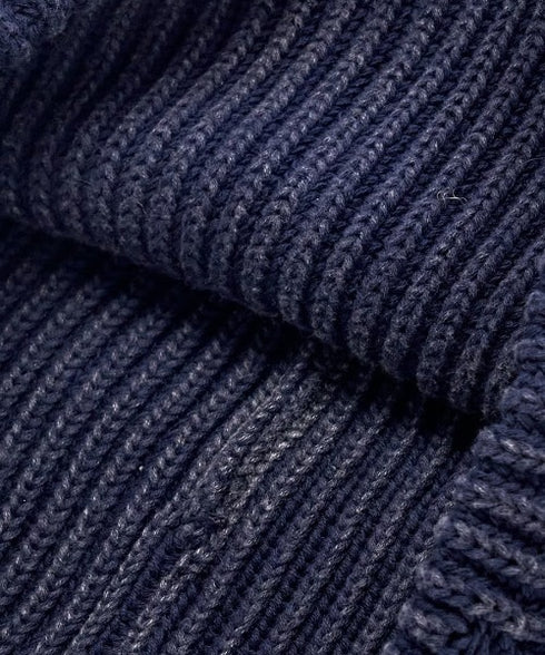 MLB KOREA(エムエルビーコリア)/ヴィンテージ ロゴ ダメージ ビーニー ニット帽/Vintage basic mid beanie | AT5254049 | ネイビー