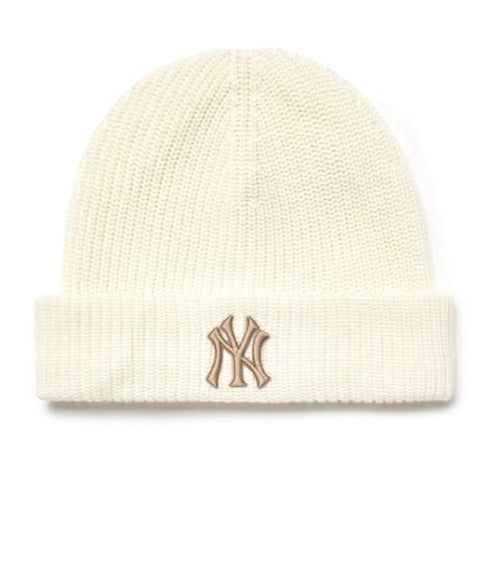 MLB KOREA(エムエルビーコリア)/ロゴ刺繍ビーニー ニット帽/New jelly mid-binnie | AT5254050 | クリーム