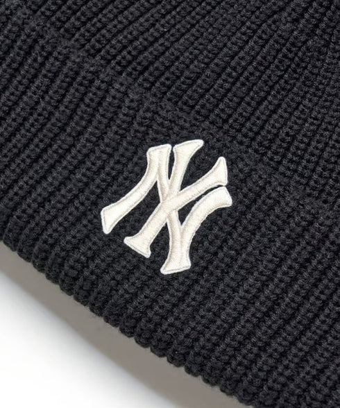 MLB KOREA(エムエルビーコリア)/ロゴ刺繍ビーニー ニット帽/New jelly mid-binnie | AT5254050 | ブラック