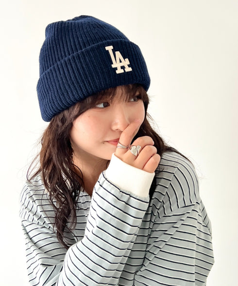 MLB KOREA(エムエルビーコリア)/ロゴ刺繍ビーニー ニット帽/New jelly mid-binnie | AT5254050 | ネイビー