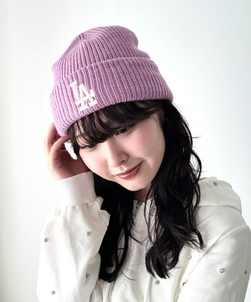 MLB KOREA(エムエルビーコリア)/ロゴ刺繍ビーニー ニット帽/New jelly mid-binnie | AT5254050 | ピンク