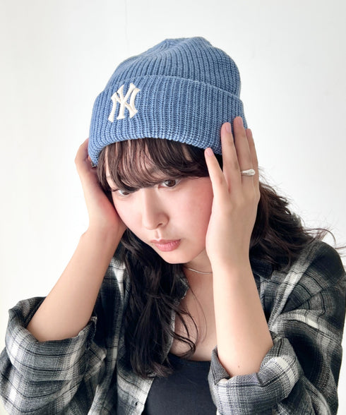 MLB KOREA(エムエルビーコリア)/ロゴ刺繍ビーニー ニット帽/New jelly mid-binnie | AT5254050 | ブルー