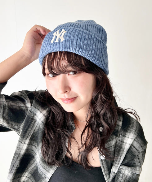 MLB KOREA(エムエルビーコリア)/ロゴ刺繍ビーニー ニット帽/New jelly mid-binnie | AT5254050 | ブルー