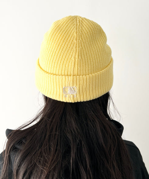 MLB KOREA(エムエルビーコリア)/ロゴ刺繍ビーニー ニット帽/New jelly mid-binnie | AT5254050 | イエロー