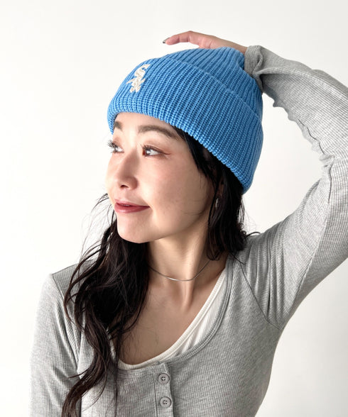 MLB KOREA(エムエルビーコリア)/ロゴ刺繍ビーニー ニット帽/New jelly mid-binnie | AT5254050 | ブルー系その他